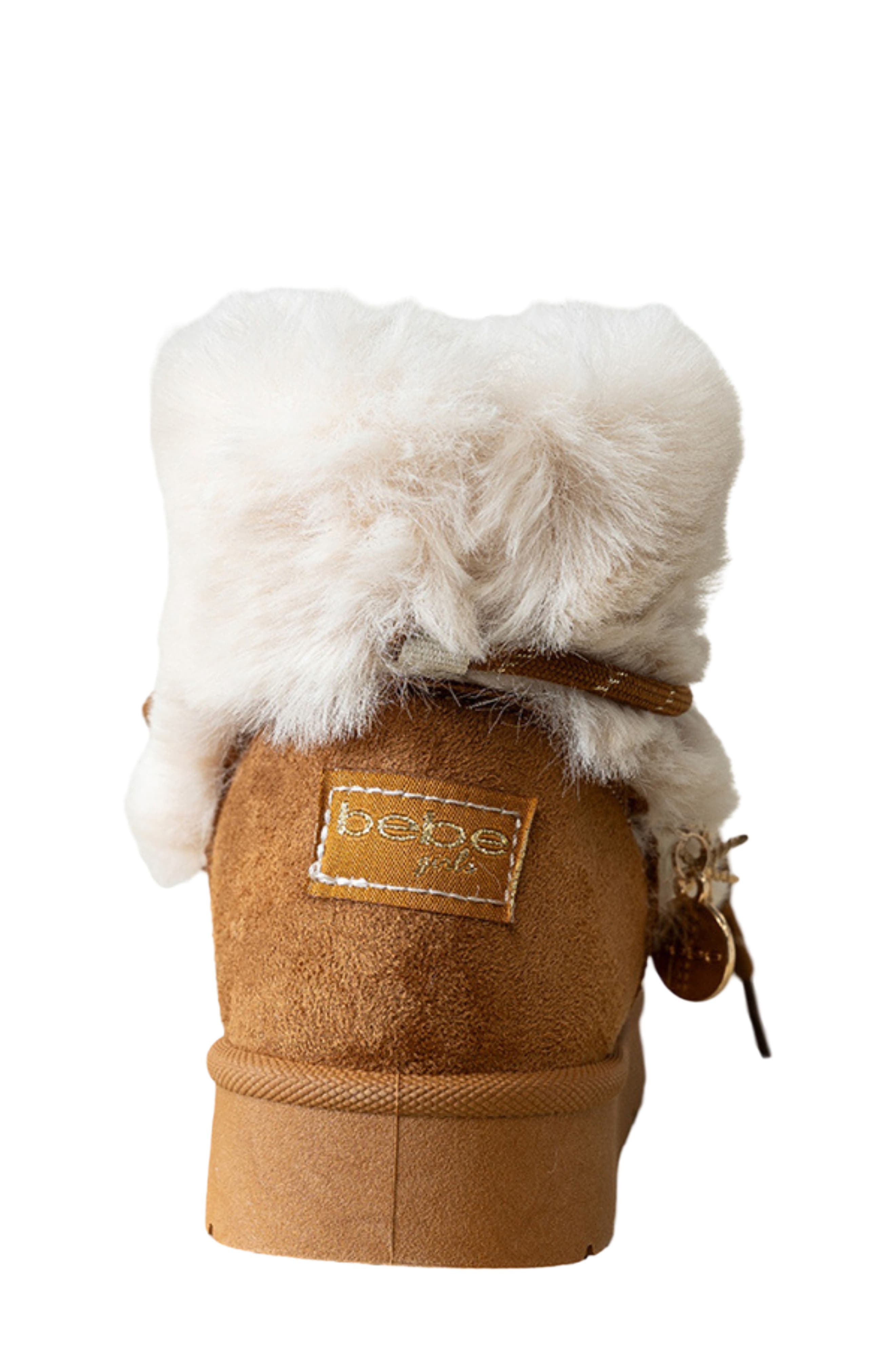 Kids' Hybrid Boot with Faux Fur Trim, Alternate, color, COGNAC