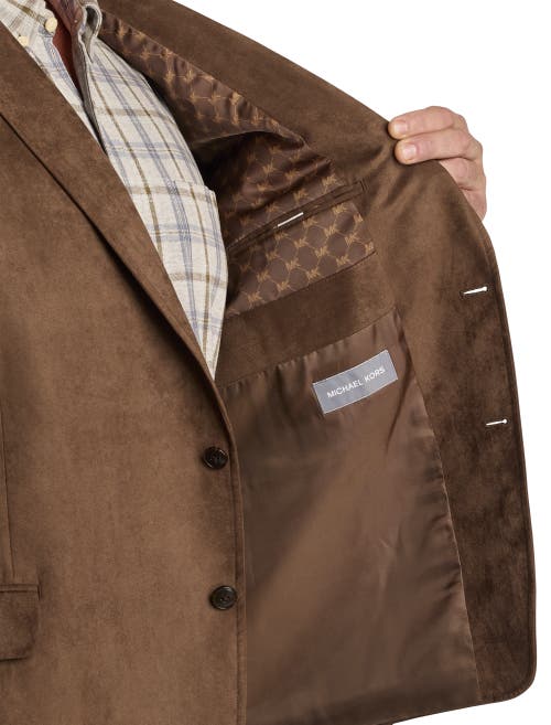 Michael Kors Faux-suede Sport Coat In Camel
