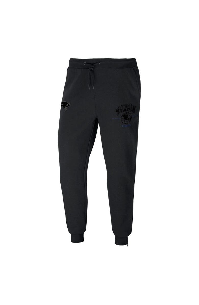 STAPLE Men's NFL x Staple Black New England Patriots Globe Fleece Pants, Alternate, color,