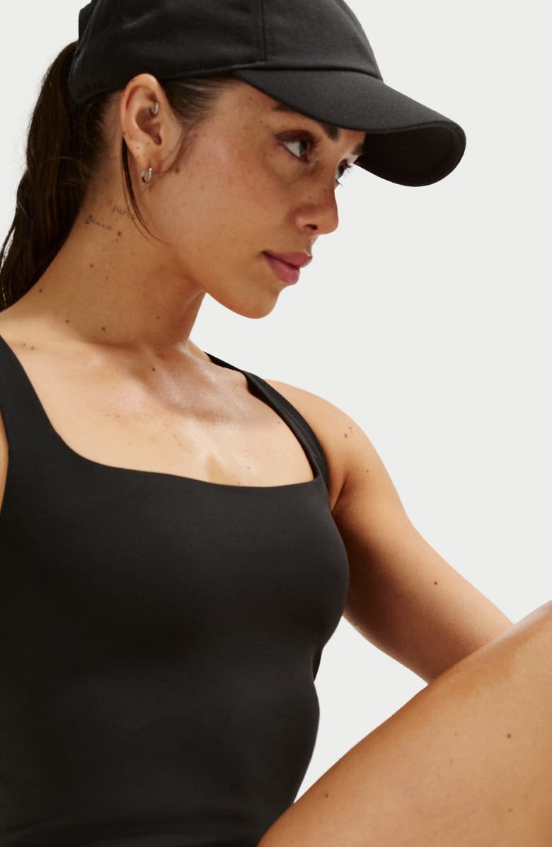 Nike Zenvy Longline Sports Bra, Alternate, color, Black/ Cool Grey