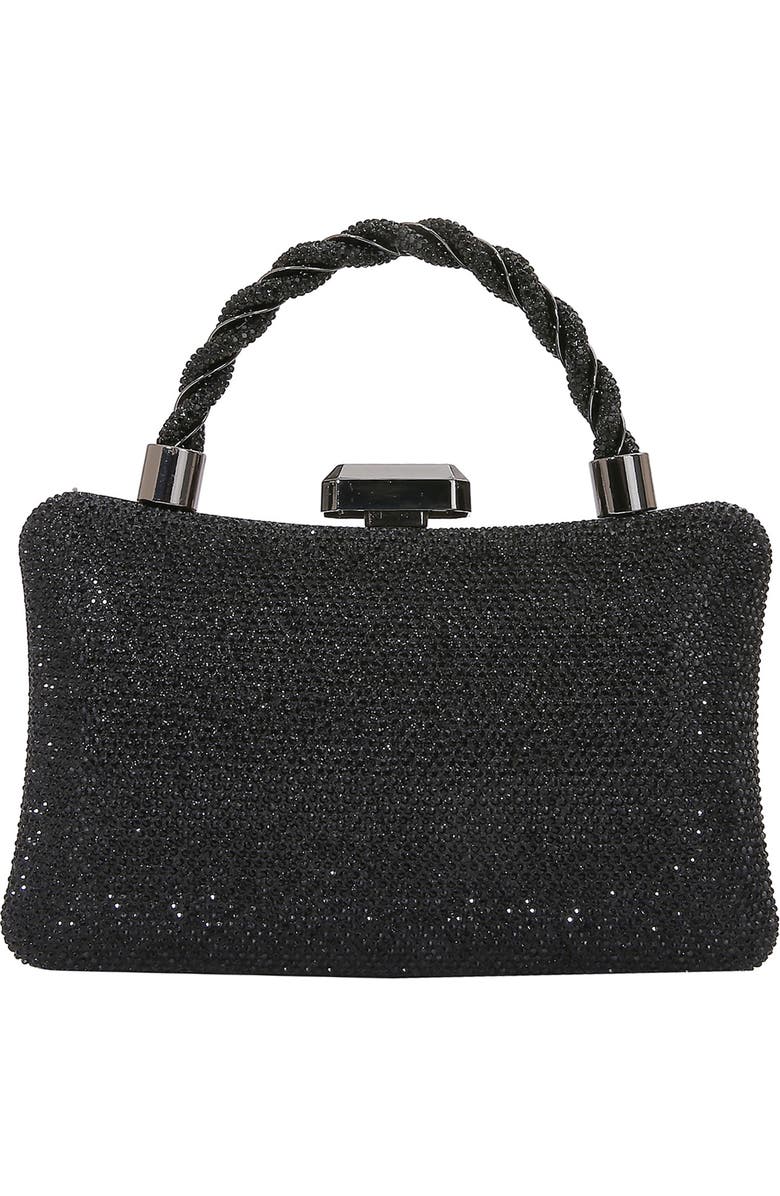 BERNESS Rhinestone Clutch, Main, color, Black