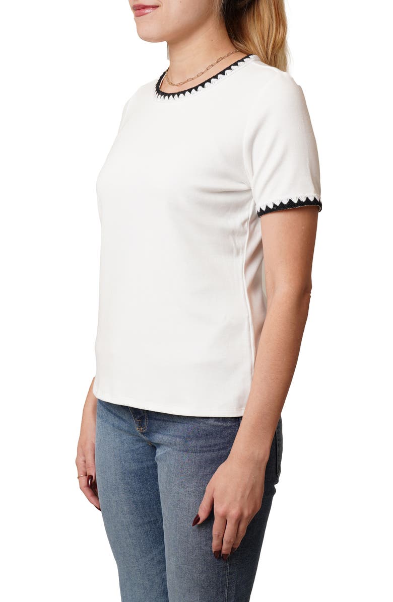 CYRUS Stitched Crewneck T-Shirt, Alternate, color, Bone/ Black Bone