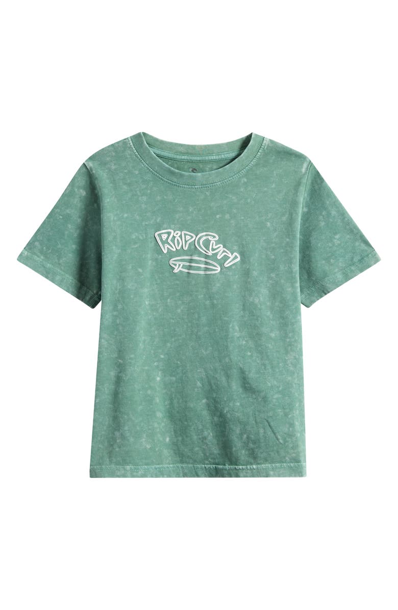 Rip Curl Kids' Ride the Wave Stonwashed Cotton Graphic T-Shirt, Main, color, Aloe