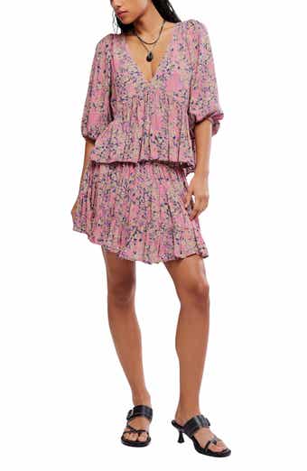 Perishing Floral Print Blouse & Skirt Set