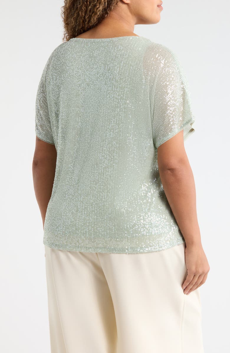 Anne Klein Sequin Dolman T-Shirt, Alternate, color, Soft Aloe