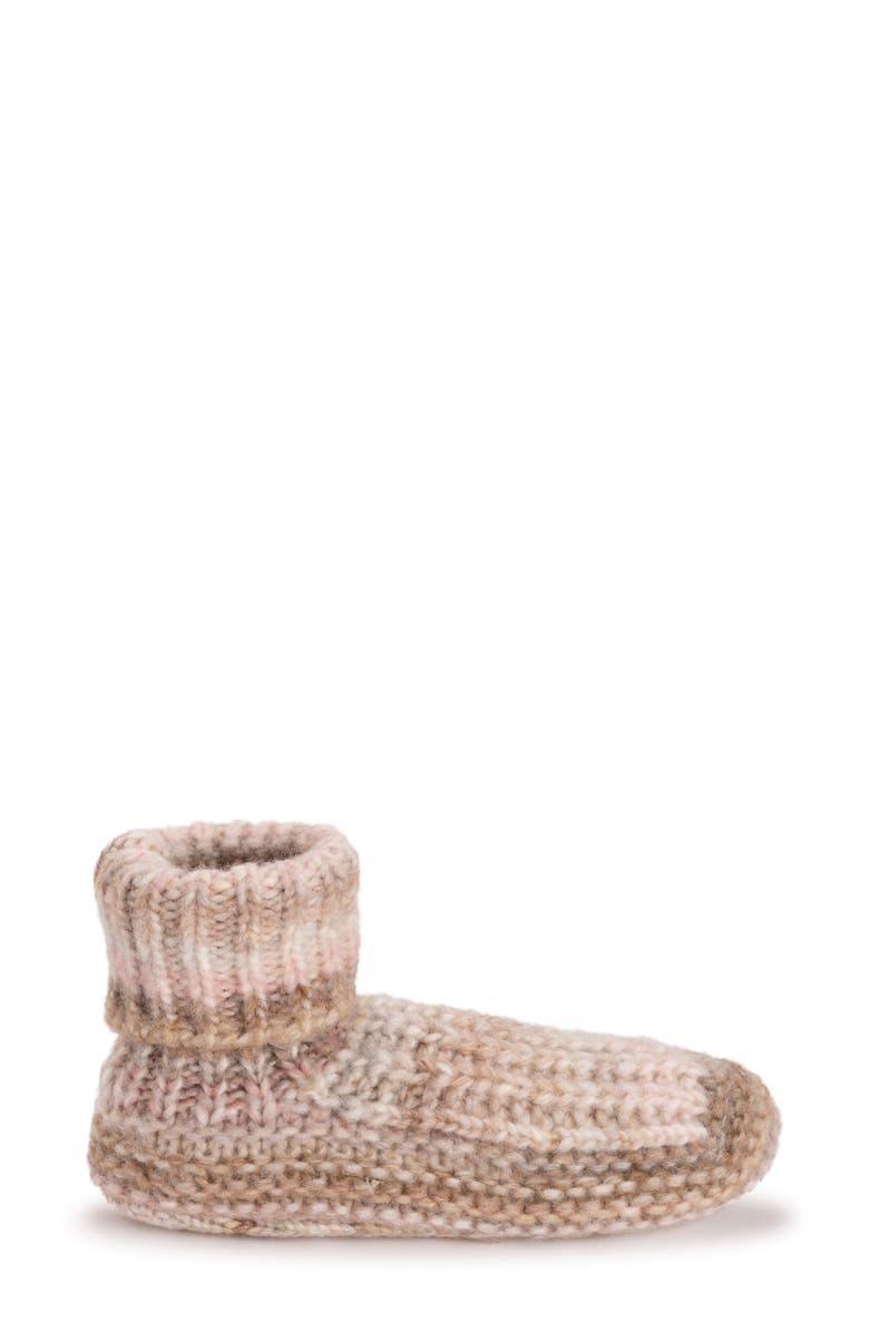 MUK LUKS Spacedye Cuff Bootie, Alternate, color, Cream Multi