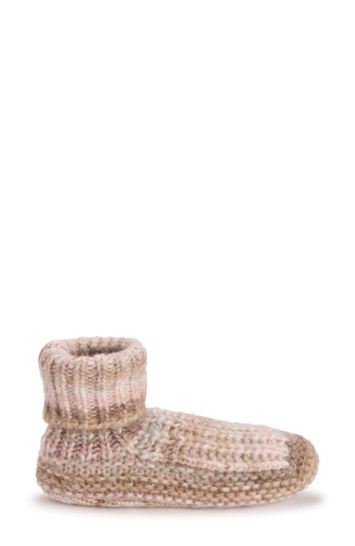 Muk Luks Spacedye Cuff Bootie In Neutral