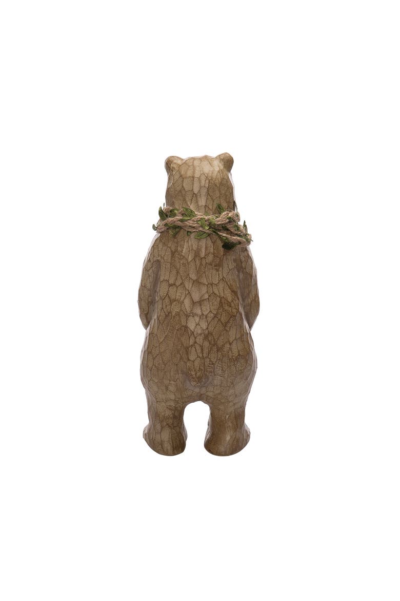 Brown Christmas Carved Bear Figurine for Holiday Decor, Alternate, color, Brown