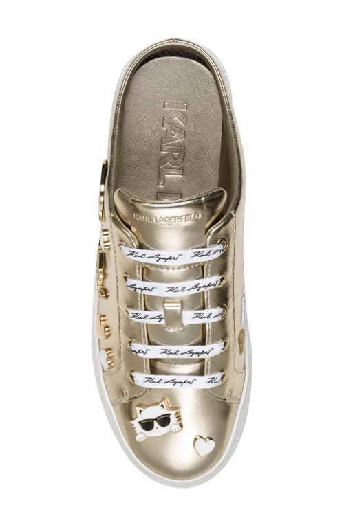 Karl Lagerfeld Paris Cambria Platform Mule Sneaker In Gold