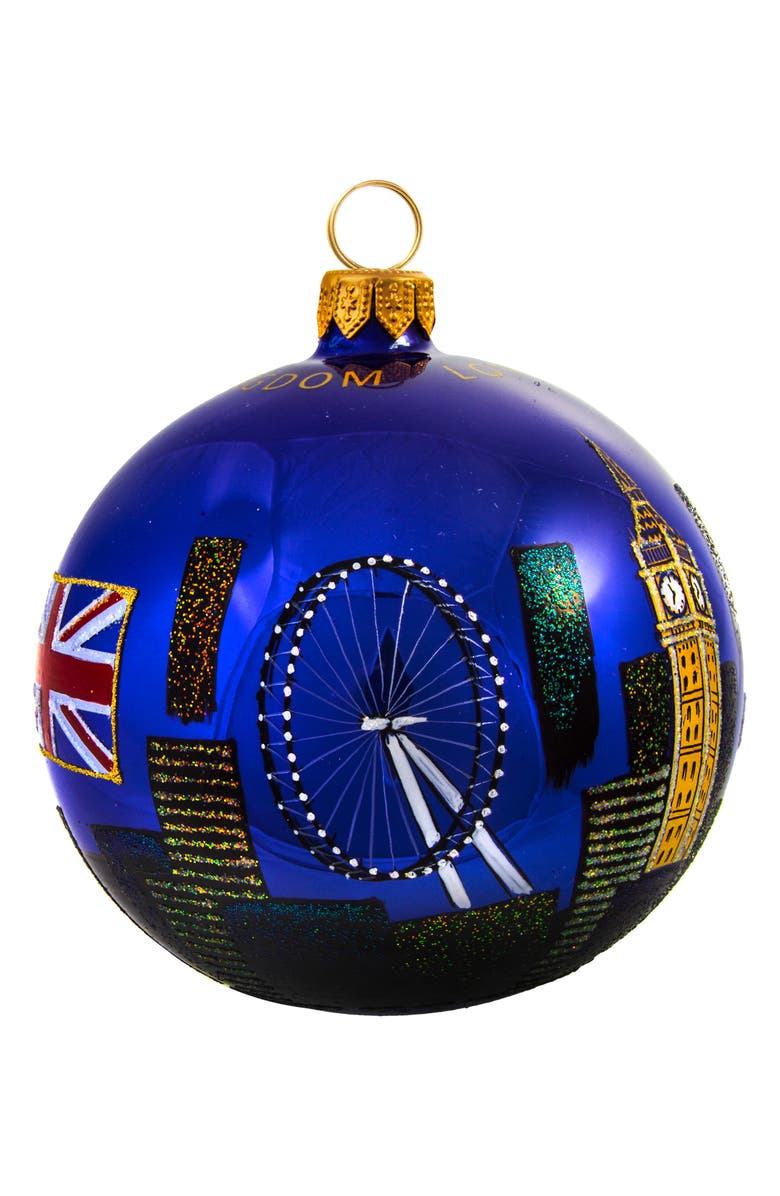 Joy to the World Collectibles London 360 Ornament, Main, color, Blue