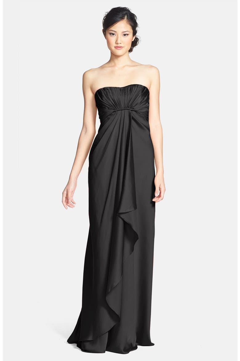 ML Monique Lhuillier Bridesmaids Strapless Gown (Nordstrom Exclusive), Main, color, BLACK