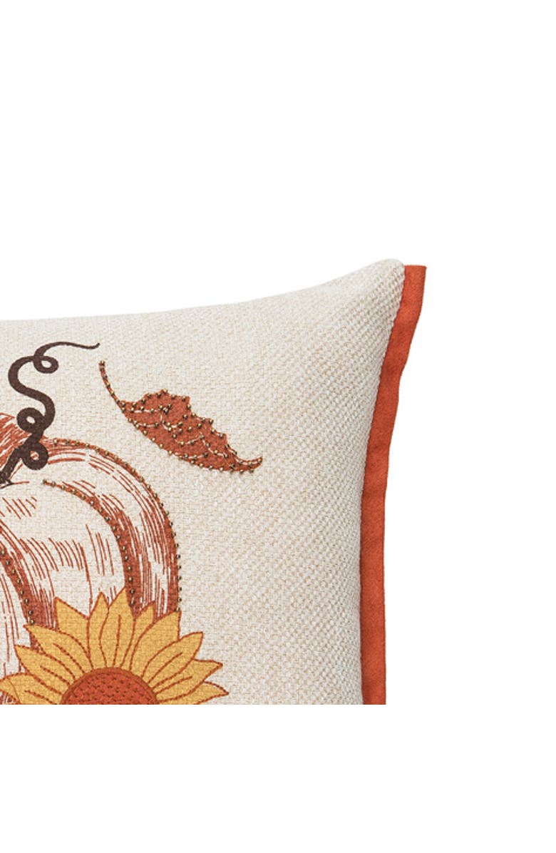C&F Home Harvest Time Pumpkin w/ Sunflower Mini Accent Pillow 13" x 18", Alternate, color, Brown