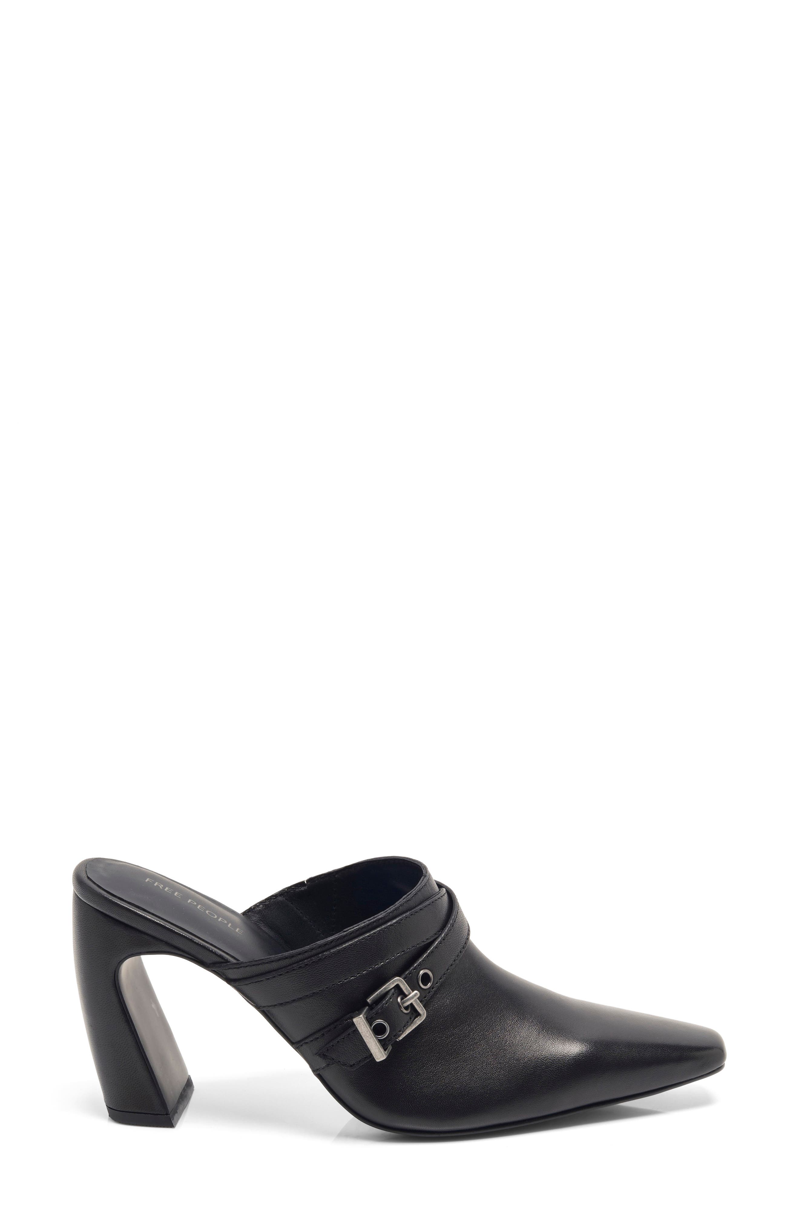 Free People Date Night Mule, Alternate, color, Black Leather