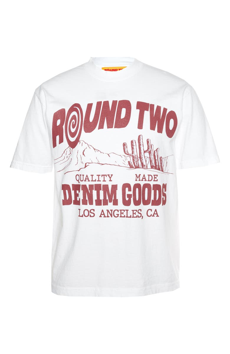 Round Two Denim Goods Graphic T-Shirt, Alternate, color, White