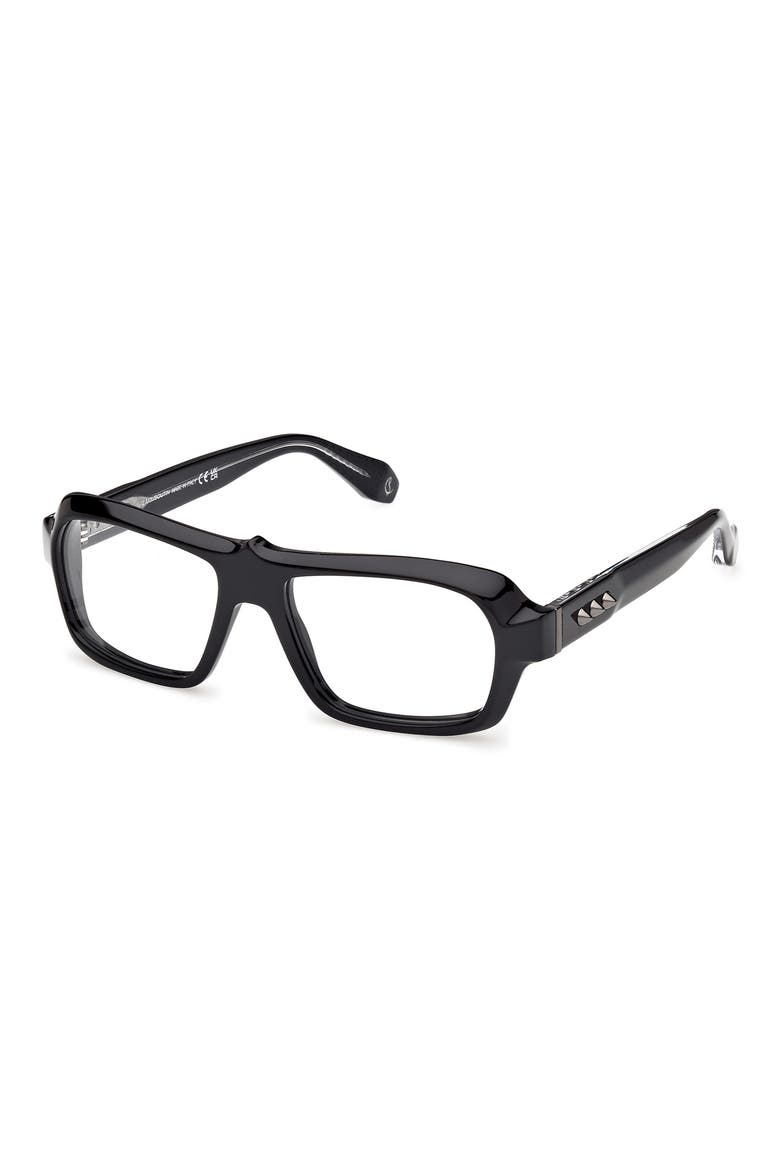 55mm Rectangular Optical Glasses, Alternate, color, BLACK