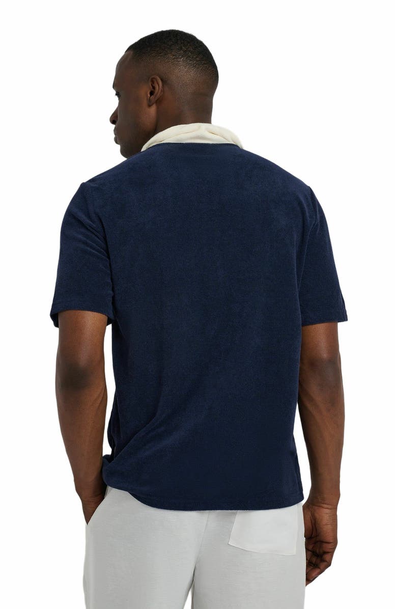 Onia Oversized Towel Terry Polo, Alternate, color, Deep Navy/Egret