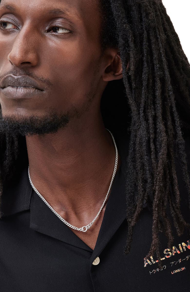 AllSaints Men's Curb Chain Necklace, Alternate, color, 