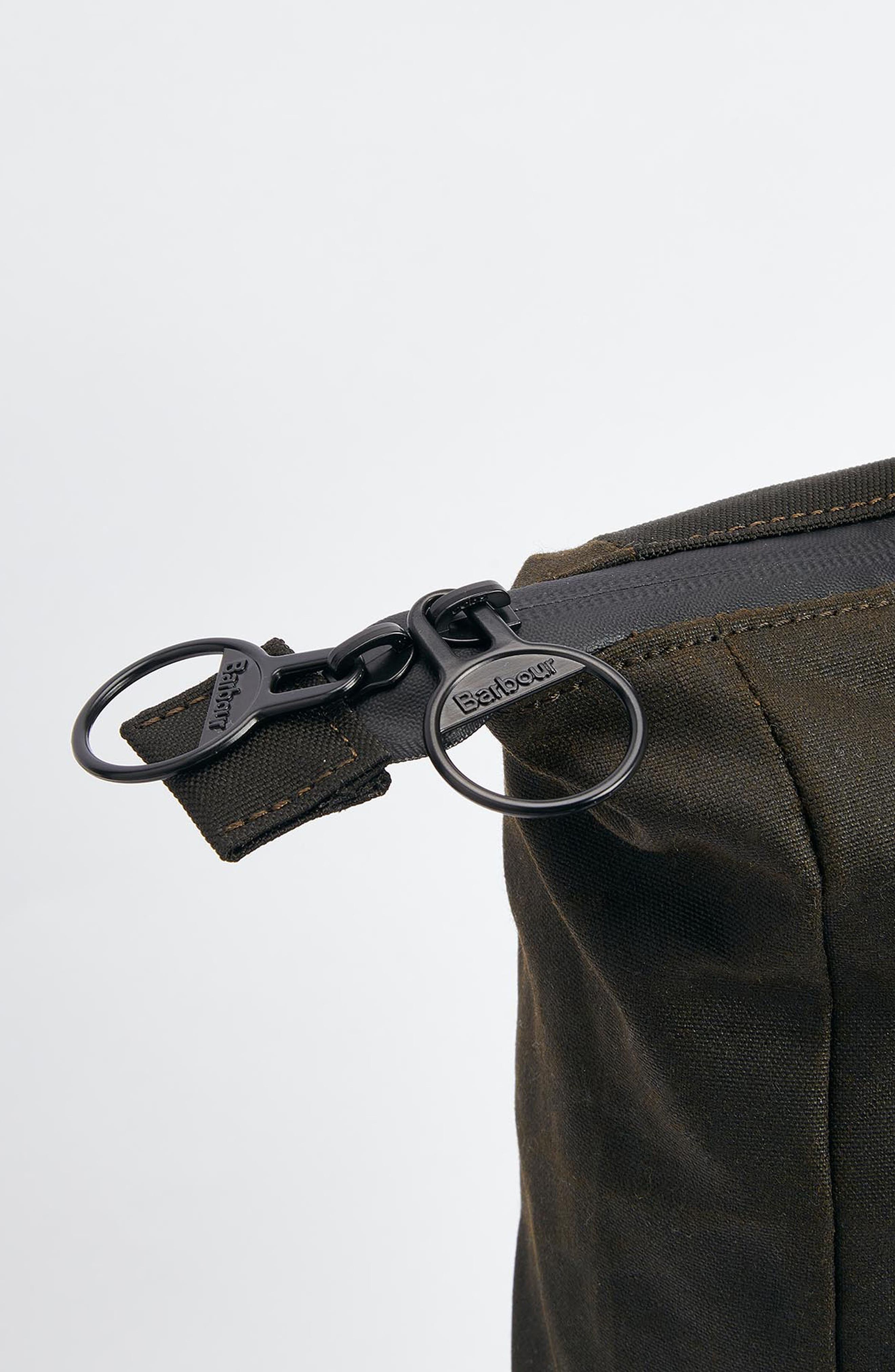 Barbour Field Water Resistant Waxed Cotton Backpack, Alternate, color, Olive/Black