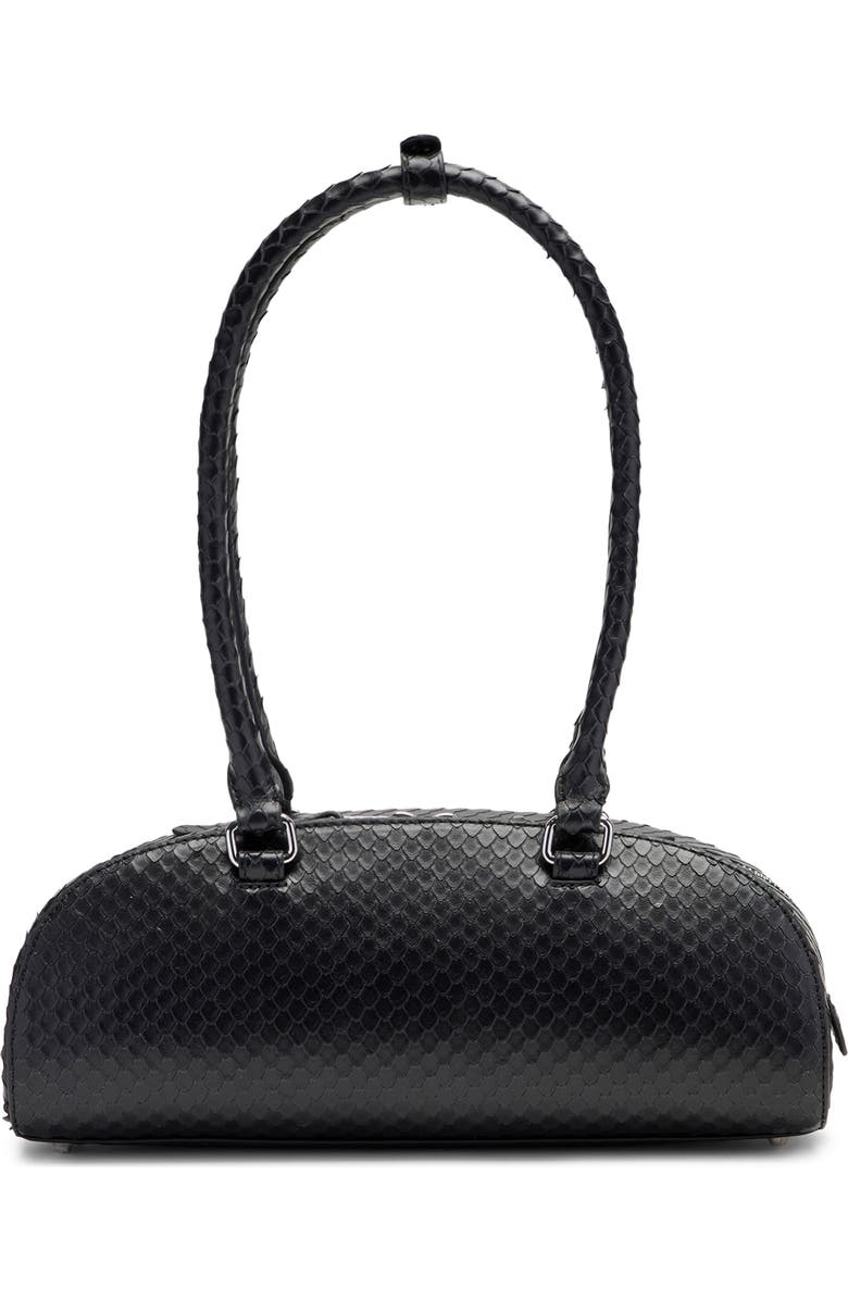 DIESEL<sup>®</sup> 1DR Dome-Elongated Snakeskin Embossed Leather Shoulder Bag, Alternate, color, Black