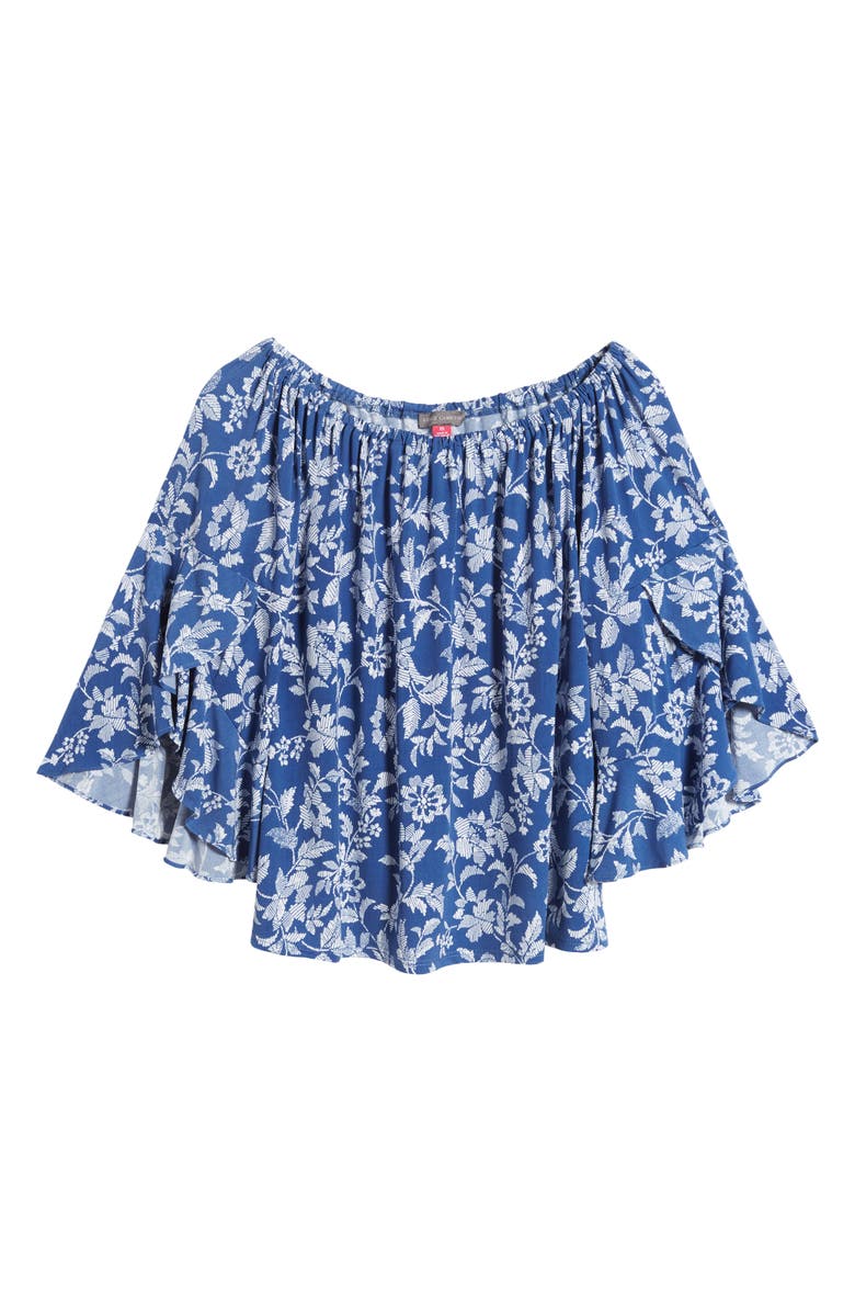 Vince Camuto Floral Off the Shoulder Flutter Sleeve Top, Alternate, color, 