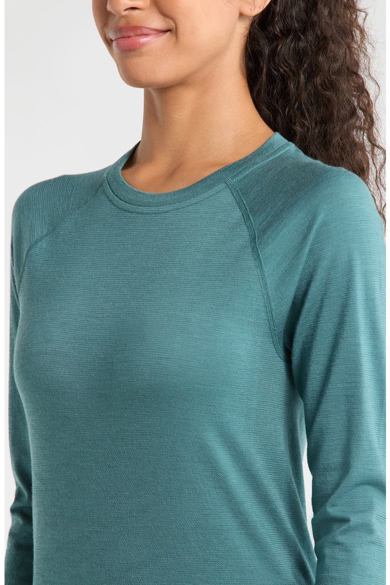All Season Merino Wool Blend Base Layer Crew Top, Alternate, color, DUSTY TEAL