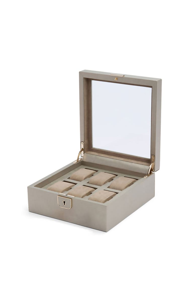 WOLF Palermo 6 PC Watch Box, Alternate, color, Pewter