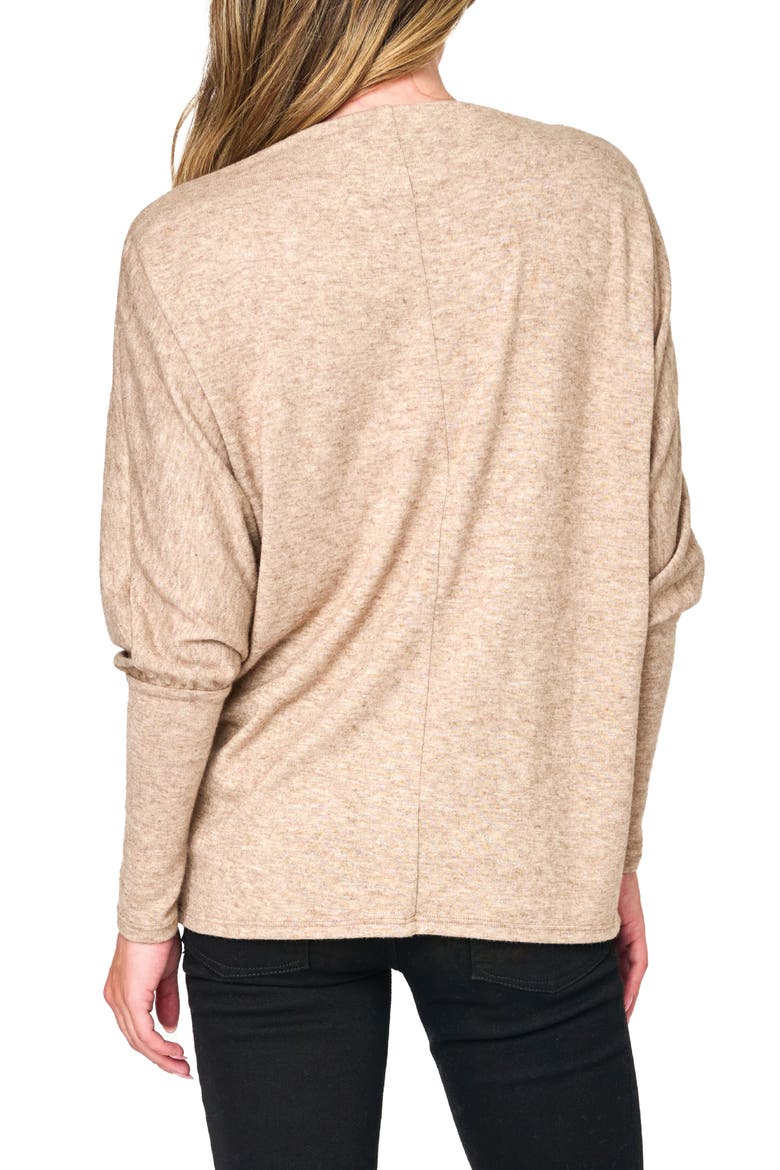 Slouchy Luxe Boatneck Top, Alternate, color, OATMEAL SAND