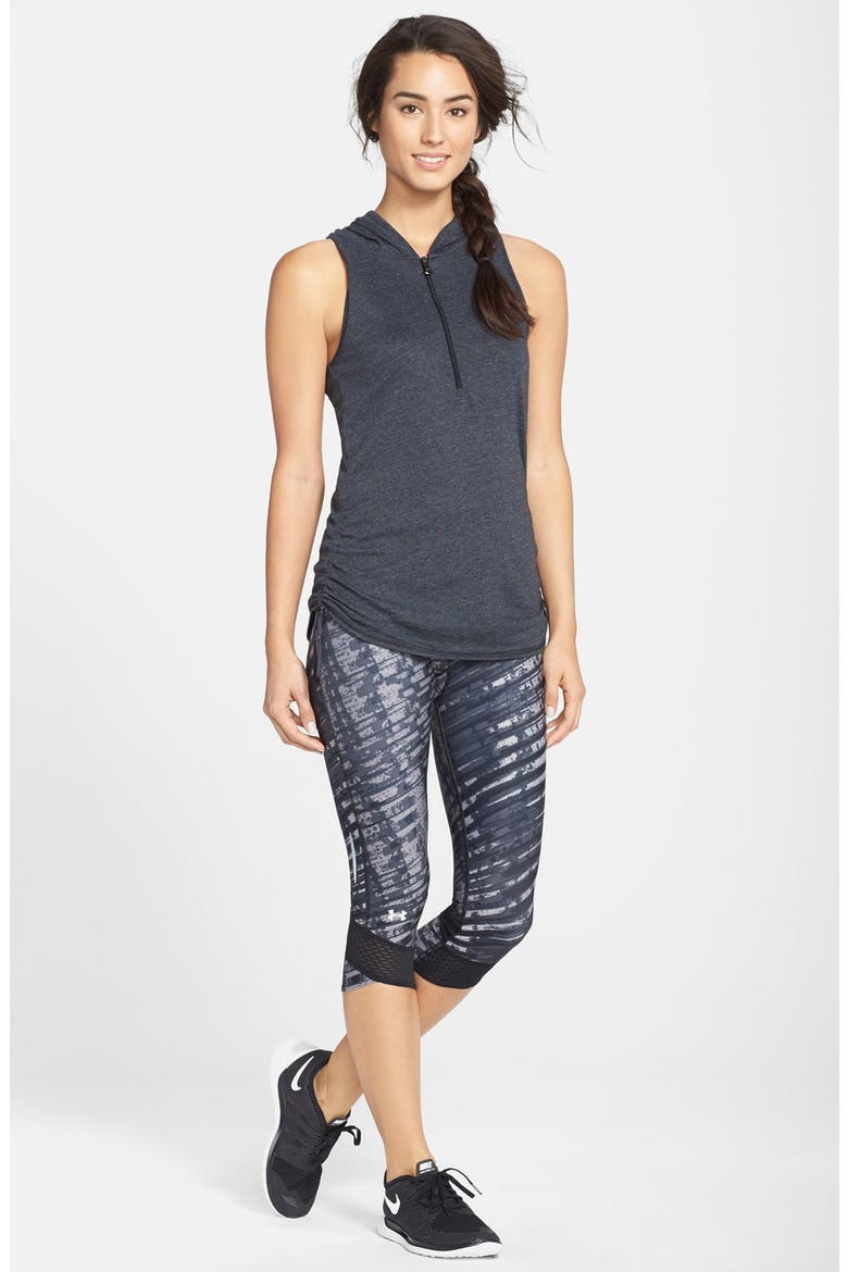 Sleeveless Racerback Hoodie, Alternate, color, BLACK