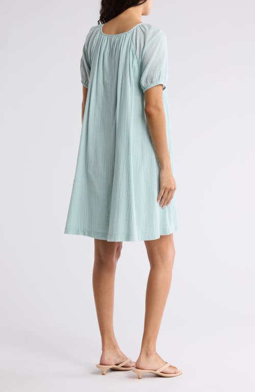 Shop Melrose And Market Gauze Babydoll Minidress In Teal Tide