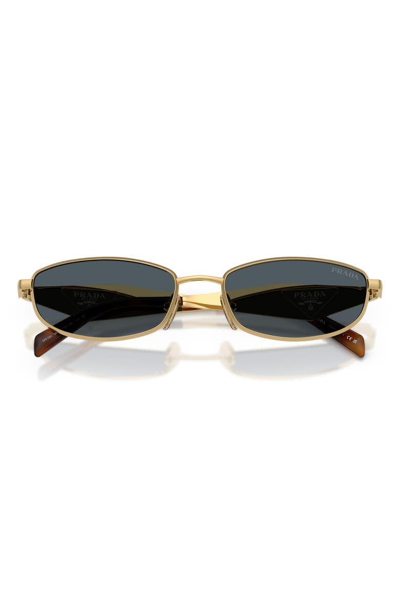 Prada 55mm Oval Sunglasses, Alternate, color, Gold / Dark Grey