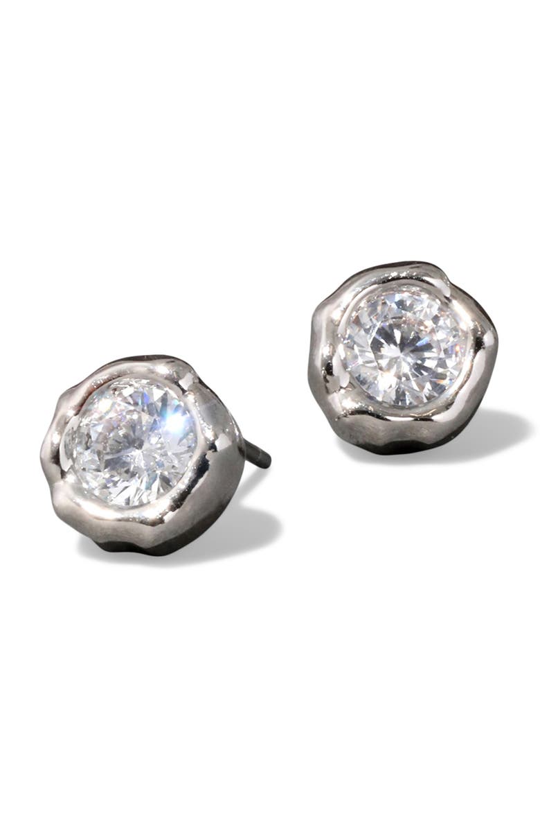 Alexis Bittar Asterales Molten Bezel Stud Earrings, Main, color, Silver
