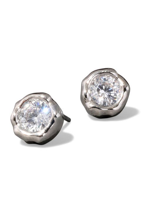 Asterales Molten Bezel Stud Earrings