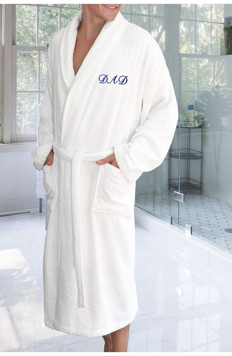 Linum Home Textiles Terry Embroidered Bathrobe, Main, color, White