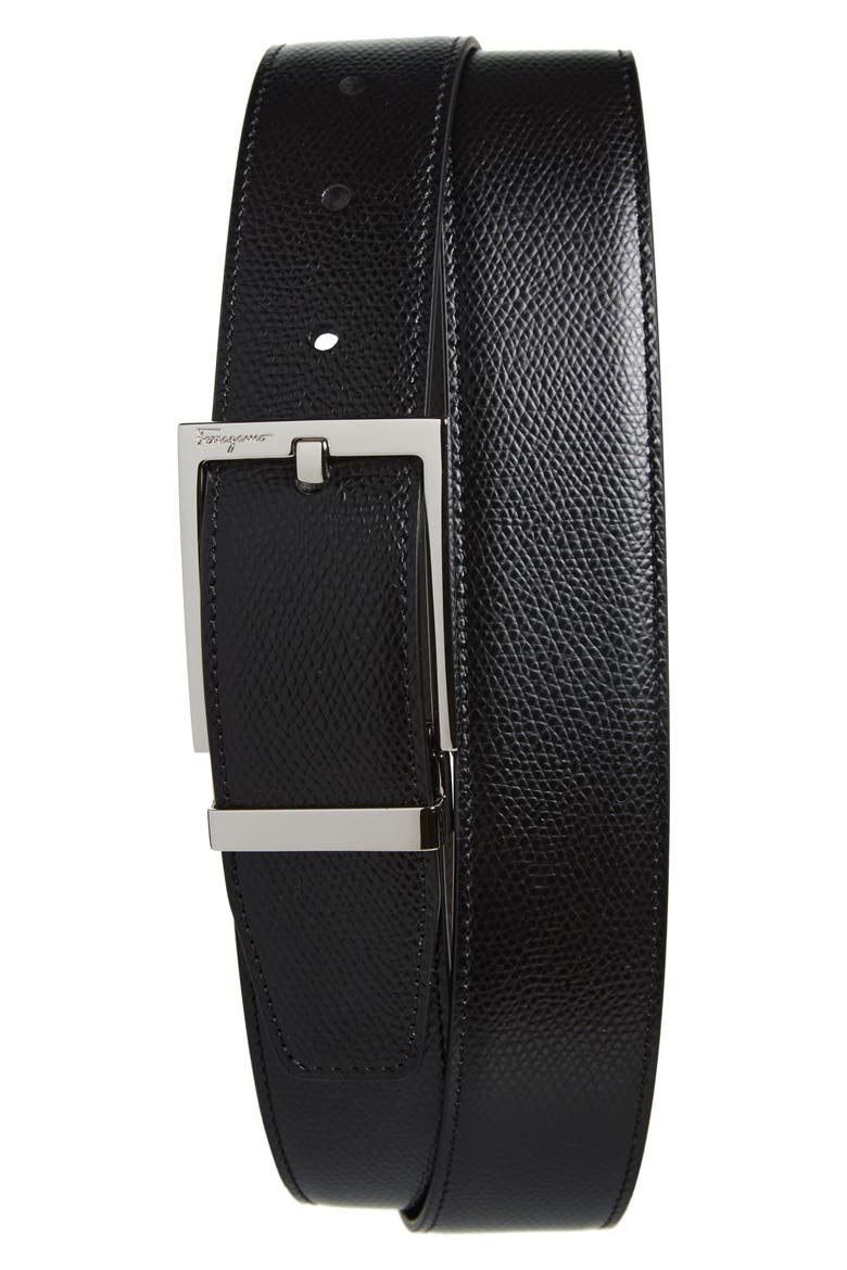 Classic Leather Reversible Belt, Main, color, NERO HICKORY