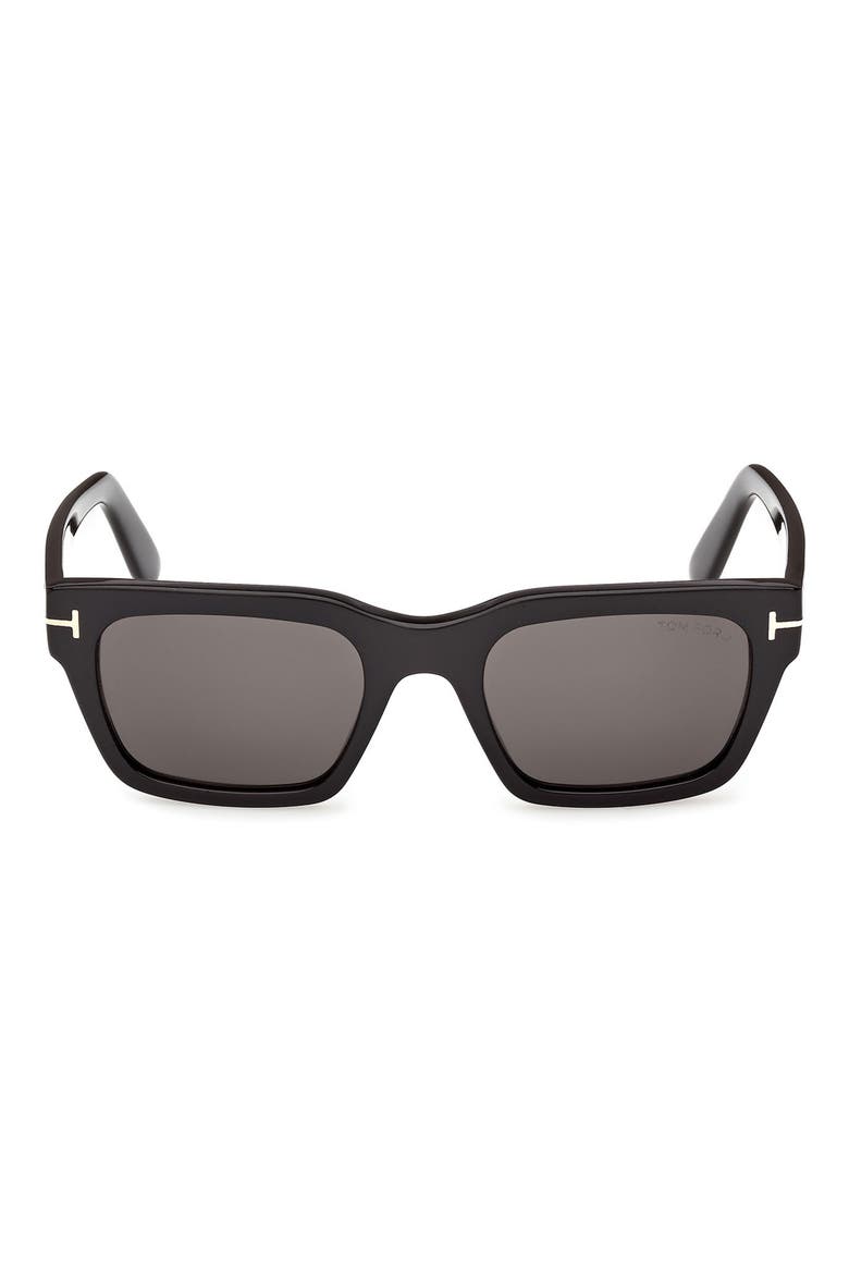 Andy-02 55mm Square Sunglasses, Main, color, SHINY BLACK / SMOKE LENS