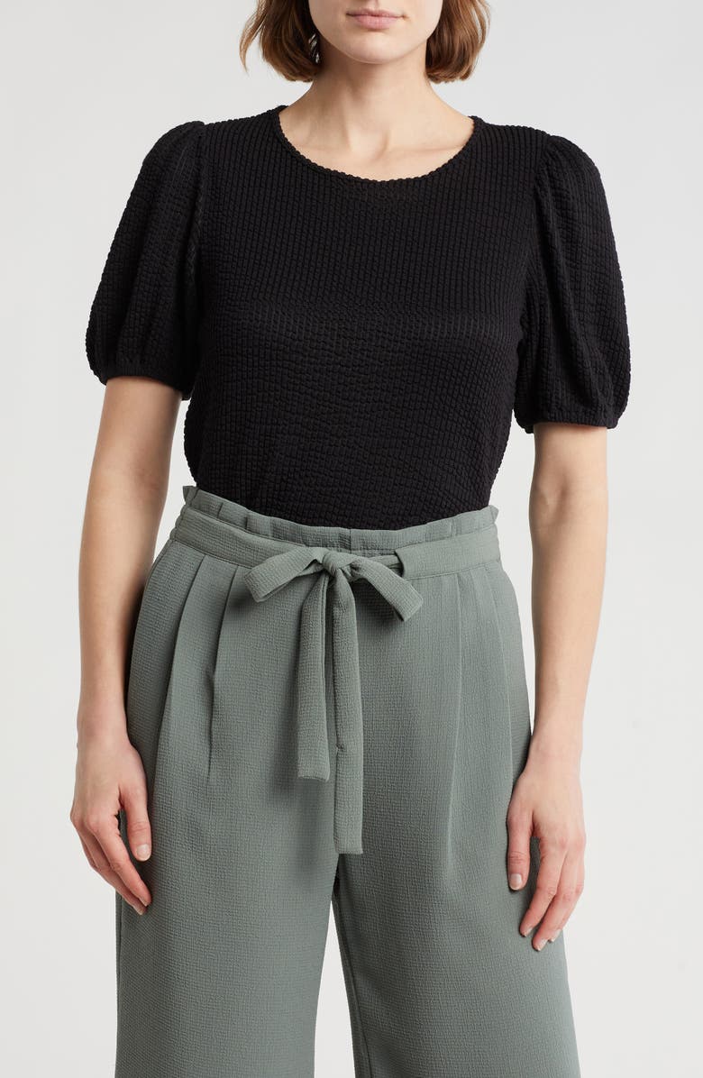 Daniel Rainn Rib Textured T-Shirt, Main, color, Q163 Black