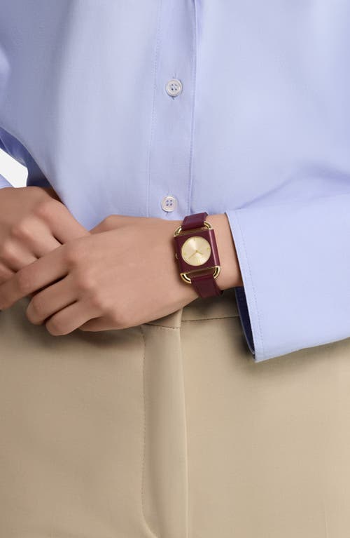 Furla Heritage Square Leather Strap Watch, 28mm In Multi