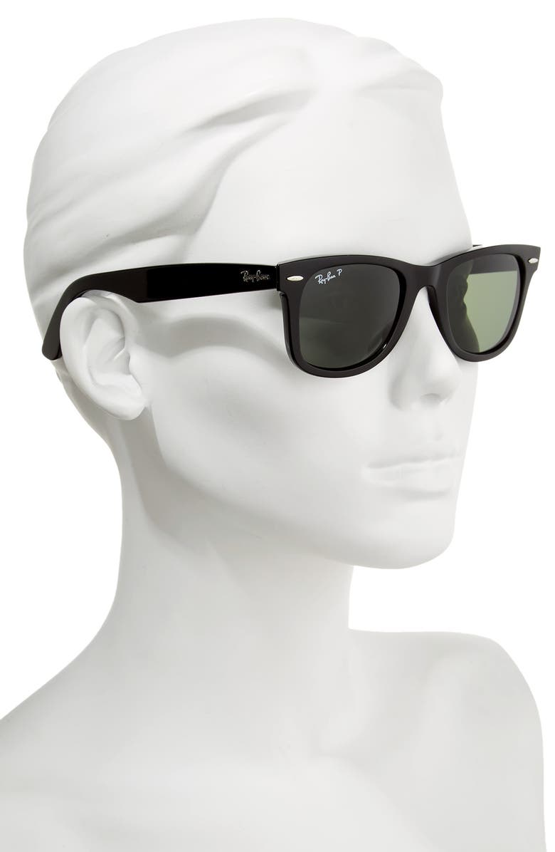 Ray-Ban 50mm Wayfarer Ease Polarized Sunglasses, Alternate, color, Black