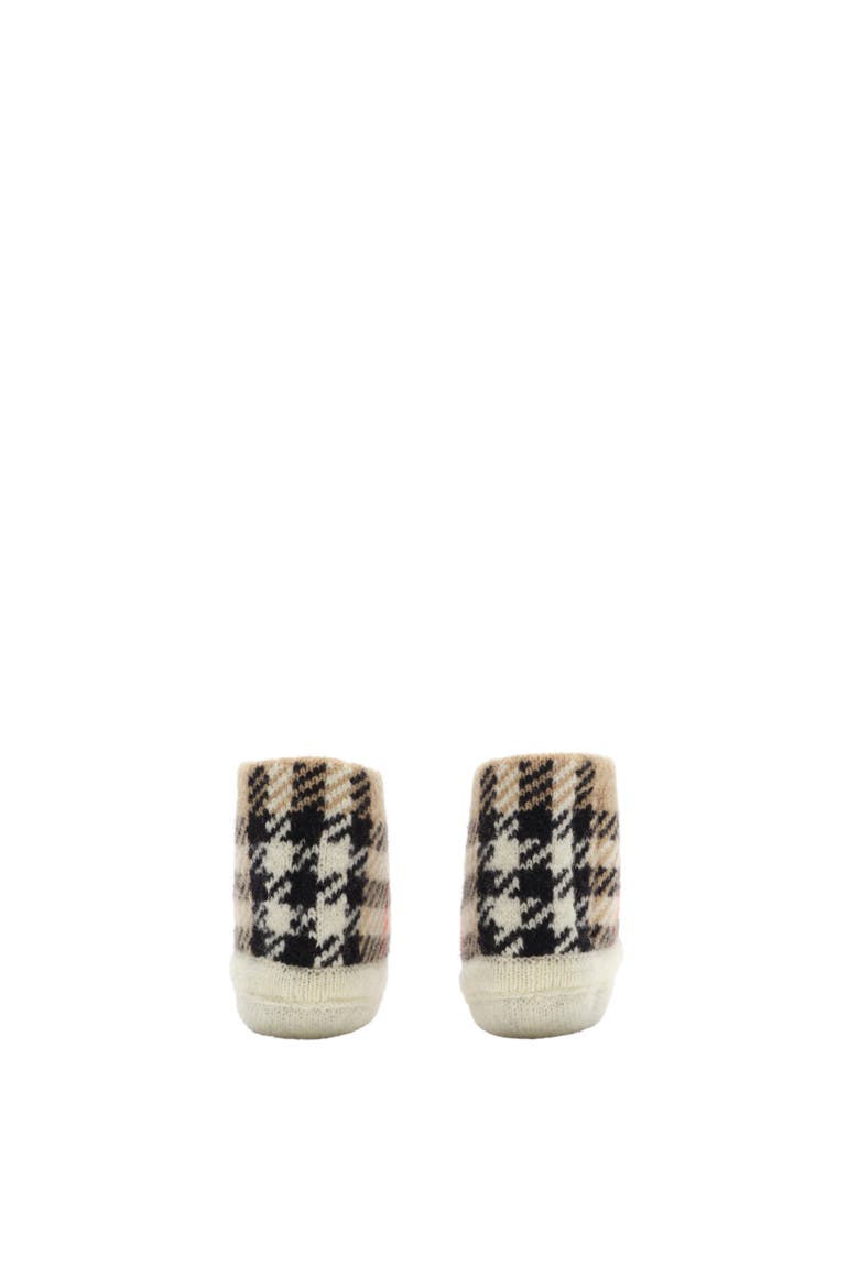 Check Wool Cashmere Blend Booties, Alternate, color, Sand beige