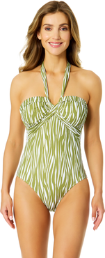 Anne Cole Women's Sierra Woodblock Twist Front One Piece Swimsuit