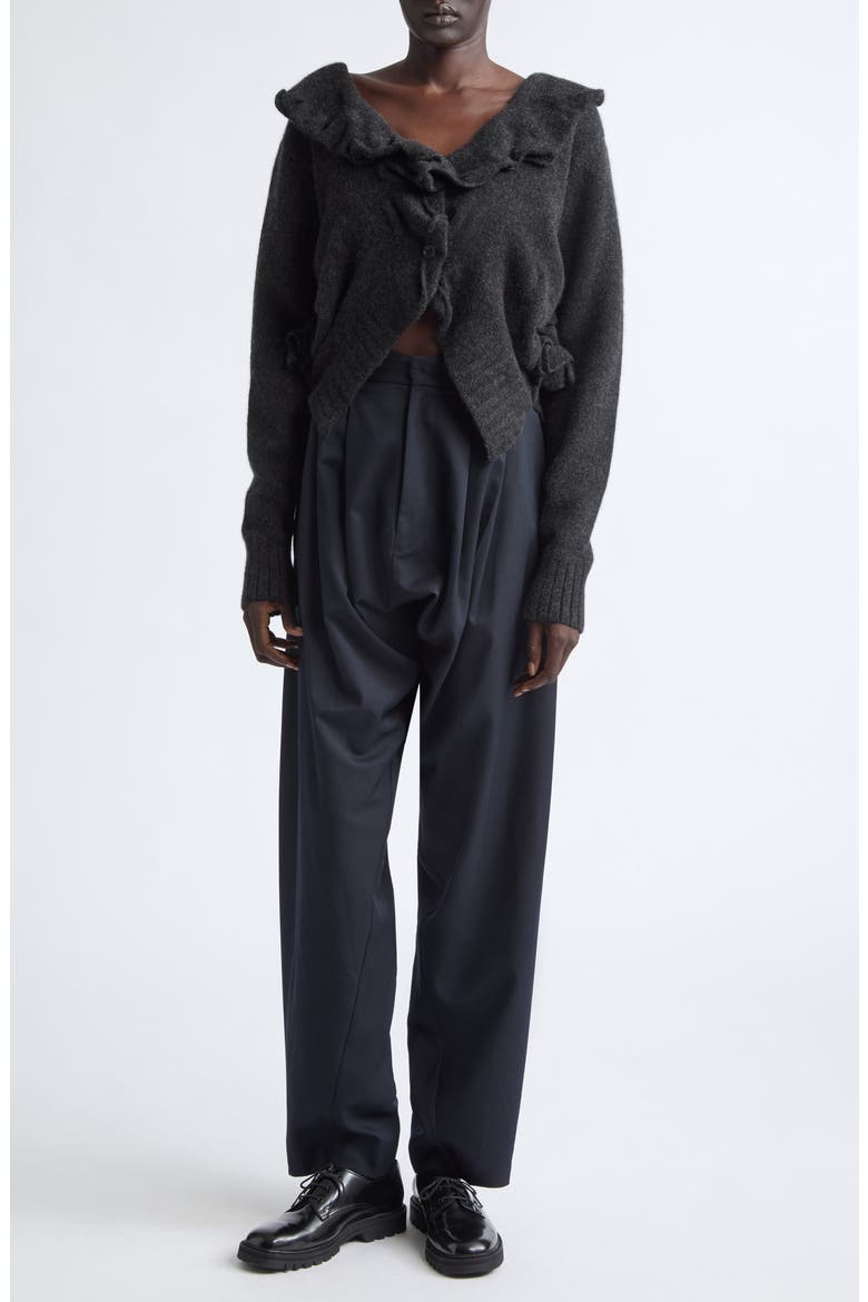 Baggy Fit Draped Pleated Pants, Alternate, color, NAVY