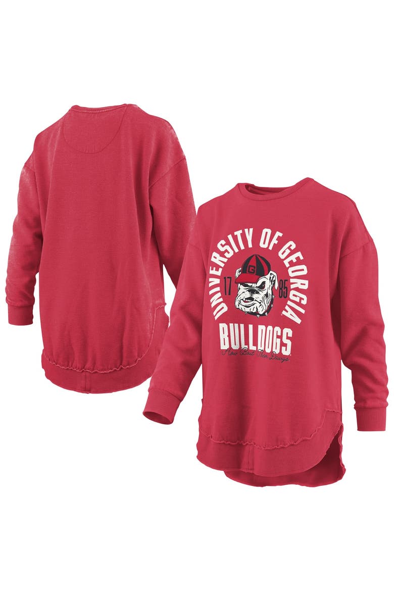 Women's Pressbox  Red Georgia Bulldogs Blitz Crewneck Sweatshirt, Main, color, Red
