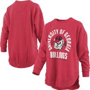PRESSBOX Women's Pressbox Red Georgia Bulldogs Blitz Crewneck Sweatshirt