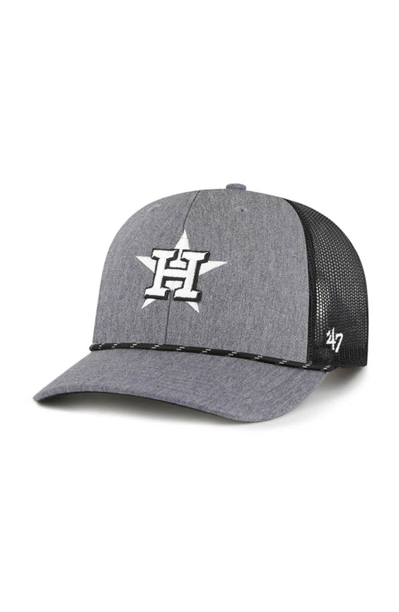 '47 Men's '47 Charcoal Houston Astros Carbon Rope Trucker Adjustable Hat, Main, color, Charcoal