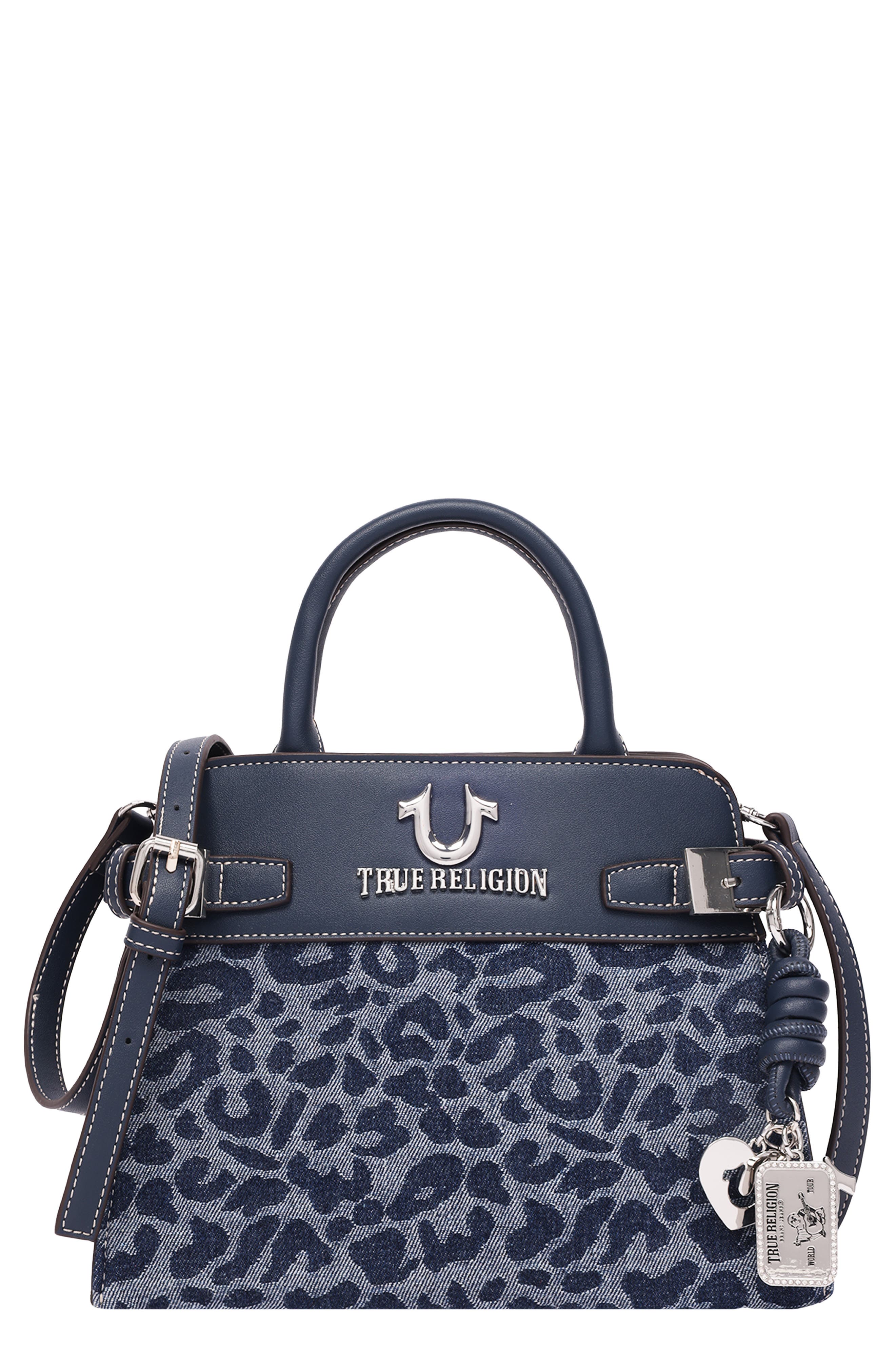 Beckham Leopard Denim Belted Tote