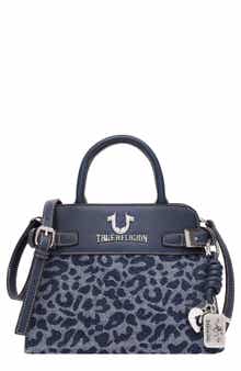 Beckham Leopard Denim Belted Tote