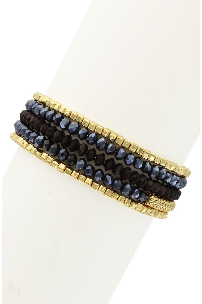 Amarra Crystal Beaded Bracelet, Main, color, GRAY