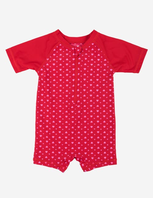 Leveret Baby One-piece Rashguard, Upf 50+ Sun Protection Swimwear In Red