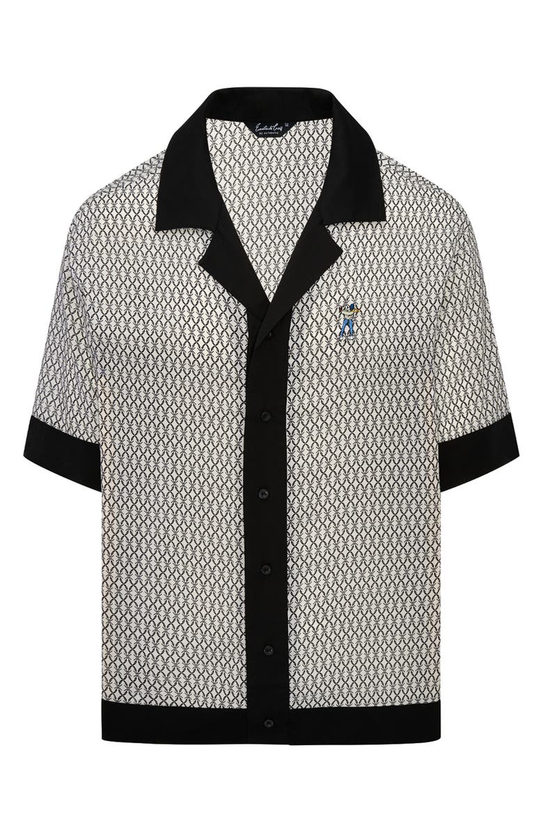 Eastside Golf Cabana Camp Shirt, Main, color, White/ Black
