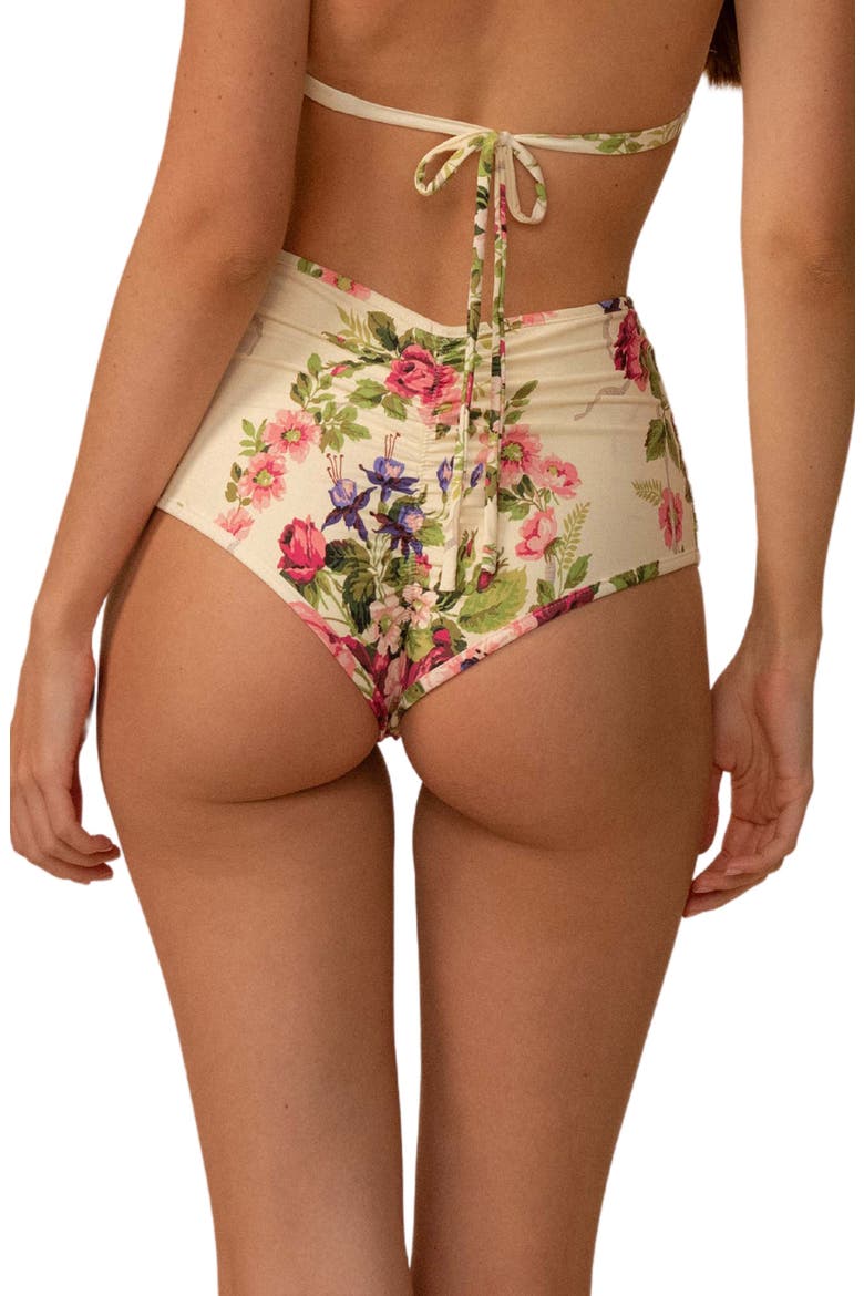 Polly Floral High Waist Bikini Bottoms, Alternate, color, BOUQUET